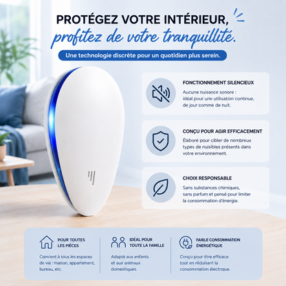 RYVO™ — Répulsif Anti-Nuisibles à Ultrasons